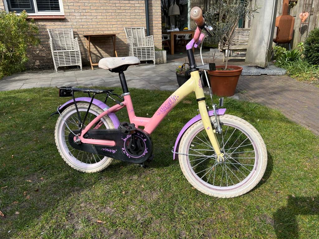 Gazelle Isabella Kinderfiets 14 inch - Roze/Paars, Ophalen, Gebruikt, Minder dan 16 inch