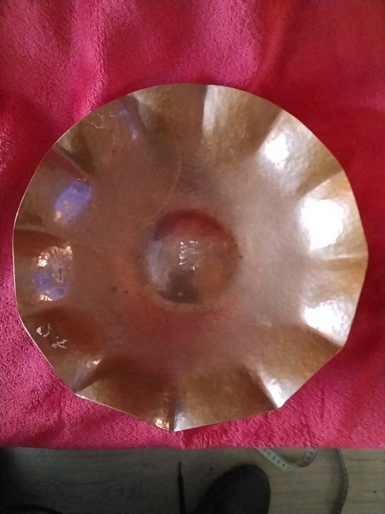 Koperen schaal met gehamerd uiterlijk, Ophalen of Verzenden