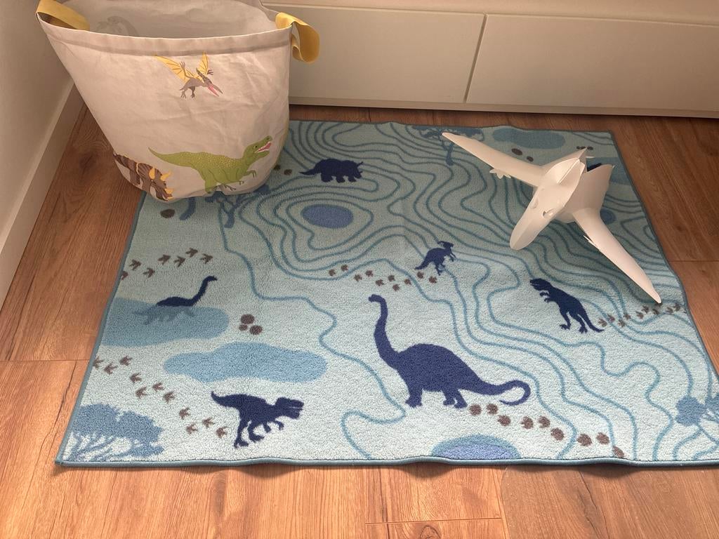 Dinosaurus kinderkamer decoratie: lamp, kleed & opbergzak, Ophalen, Gebruikt, Lamp