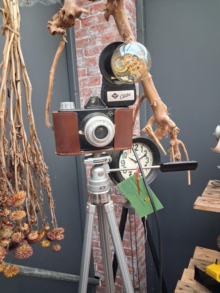 Vintage fotocamera statief lamp, Ophalen of Verzenden, Minder dan 100 cm