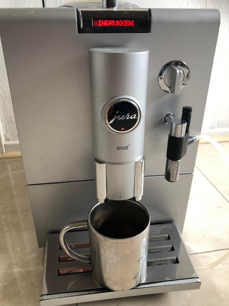 Tekoop jura ena 7, Witgoed en Apparatuur, Koffiezetapparaten, Stoompijpje, Gebruikt, Koffiemachine, Ophalen of Verzenden