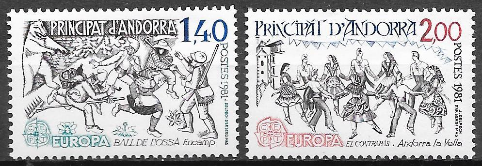 Andorra (Frans): Serie uit 1981 Mi.313-314, Ophalen of Verzenden, Overige landen, Postfris