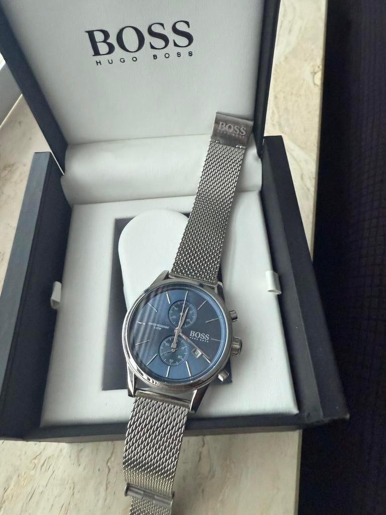 Hugo boss heren horloge blauw, Sieraden, Tassen en Uiterlijk, Horloges | Heren, Ophalen of Verzenden, Zo goed als nieuw, Staal