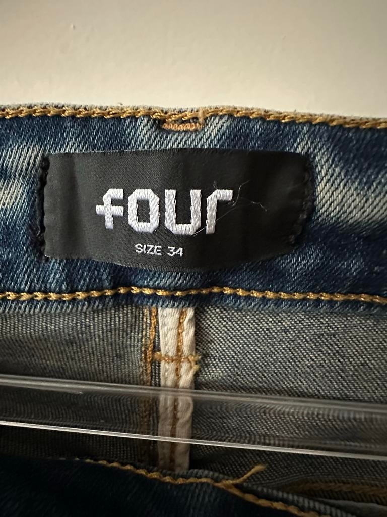 FOUR Blauwe Jeans W33/34, Ophalen of Verzenden, Gedragen, Blauw, W33 - W34 (confectie 48/50)