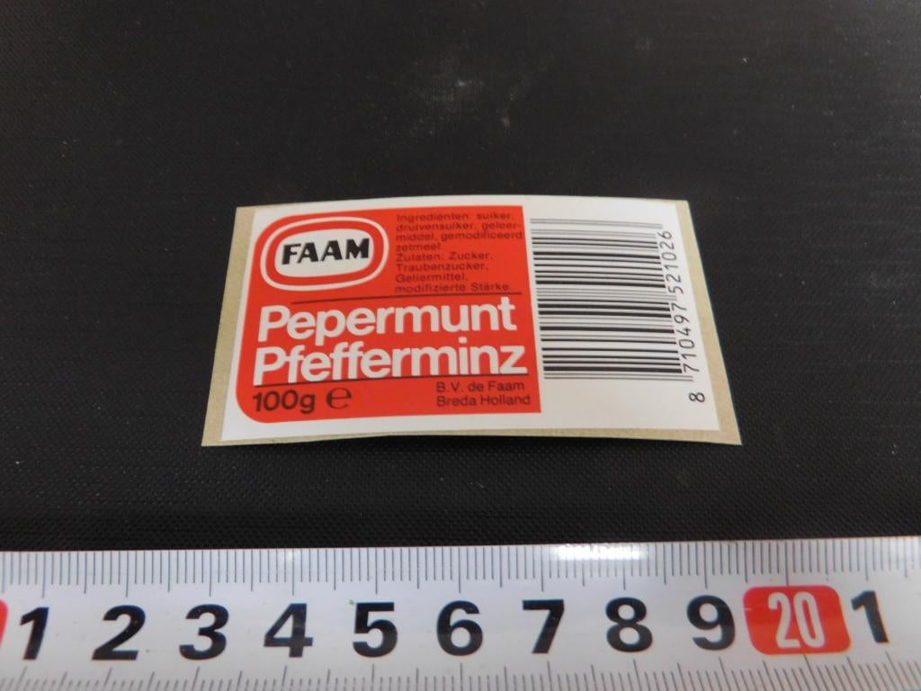 sticker breda FAAM pepermunt pfefferminz 100g, Ophalen, Zo goed als nieuw