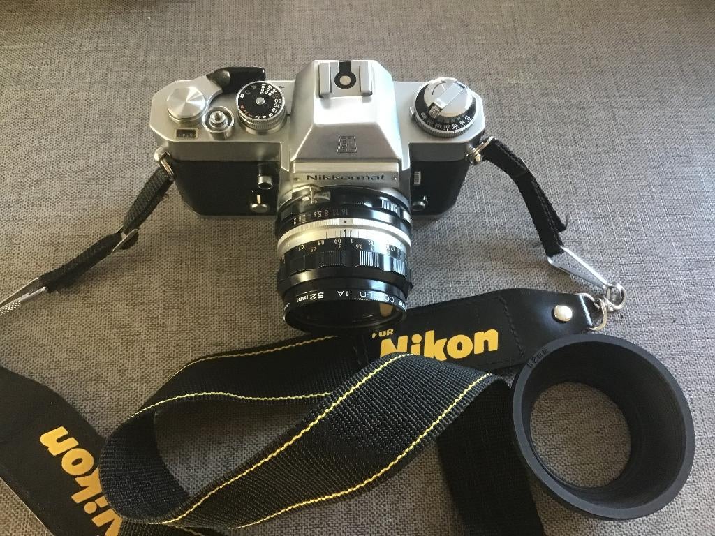 Nikkormat EL met Nikkor-objectief HC Auto 1:2 50 mm, Ophalen of Verzenden, Gebruikt, Spiegelreflex, Nikon