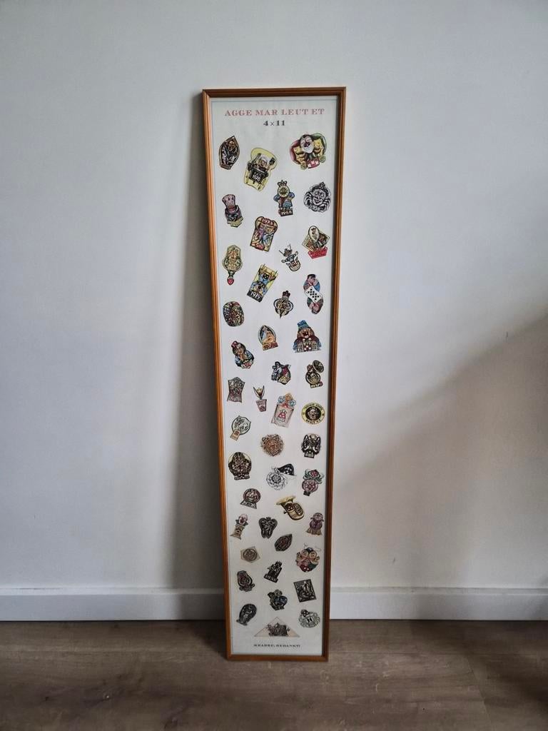 Krabbegat 4 x 11 veldtekens poster, Ophalen, Minder dan 50 cm, Gebruikt, 75 cm of meer