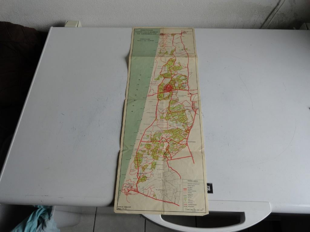 Provinciaal Waterleidingbedrijf Noord Holland, antieke kaart, Ophalen of Verzenden