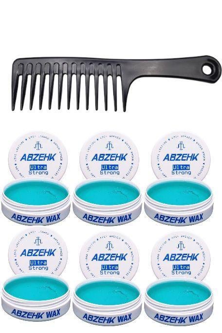 Abzehk  Ultra Strong Hair Styling Wax 6 Stuks + Gratis Kam, Ophalen of Verzenden, Nieuw, Gel, Wax, Haarlak of Mousse