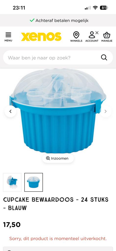 Cupcake bewaardoos - 24 stuks, Ophalen of Verzenden