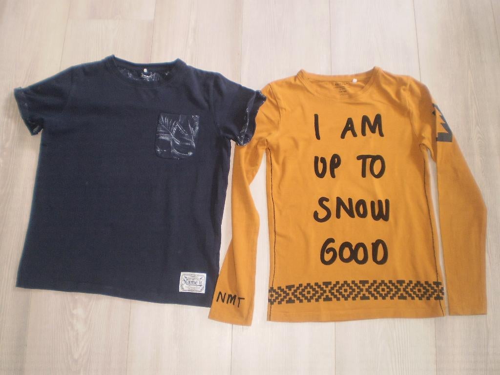 NAME IT  shirtje + longsleeve maat 134-140, Kinderen en Baby's, Kinderkleding | Maat 134, Ophalen of Verzenden, Zo goed als nieuw