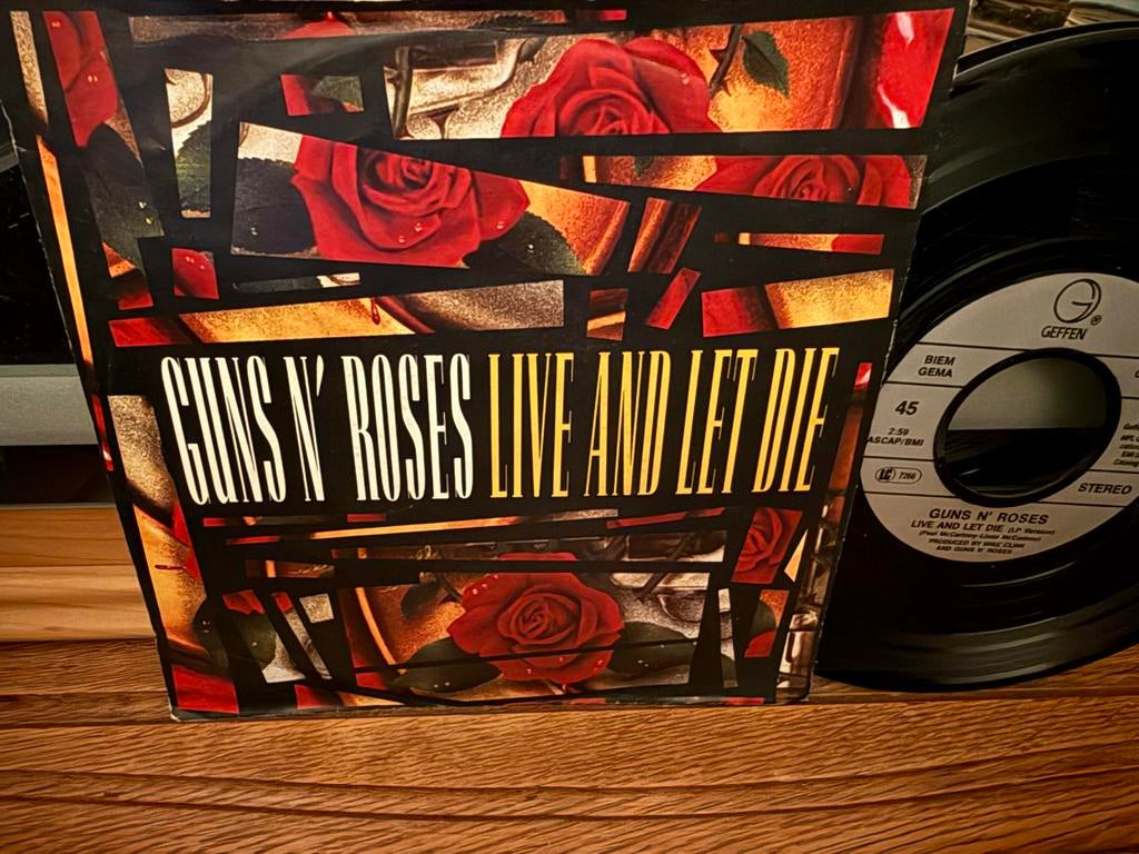 Guns N' Roses - Live and Let Die Single, 7 inch, Single, Ophalen of Verzenden, Zo goed als nieuw