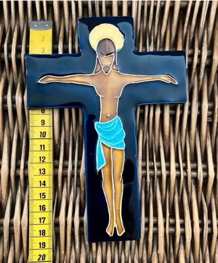 Crucifix keramiek.. handgemaakt, Ophalen of Verzenden