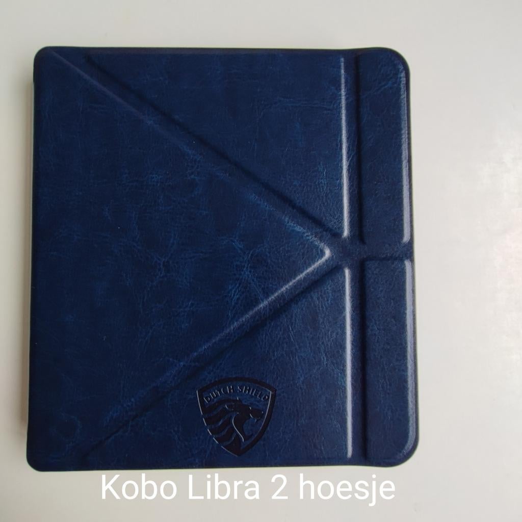 Kobo Libra 2 origami marine blauw hoesje, Computers en Software, E-readers, Nieuw, 7 inch, Ophalen of Verzenden