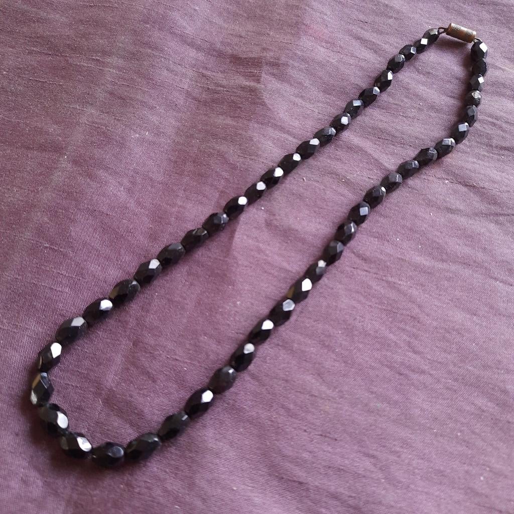 Ketting Zwart Glas geen Git, Verzenden, Zo goed als nieuw, Zwart, Overige materialen