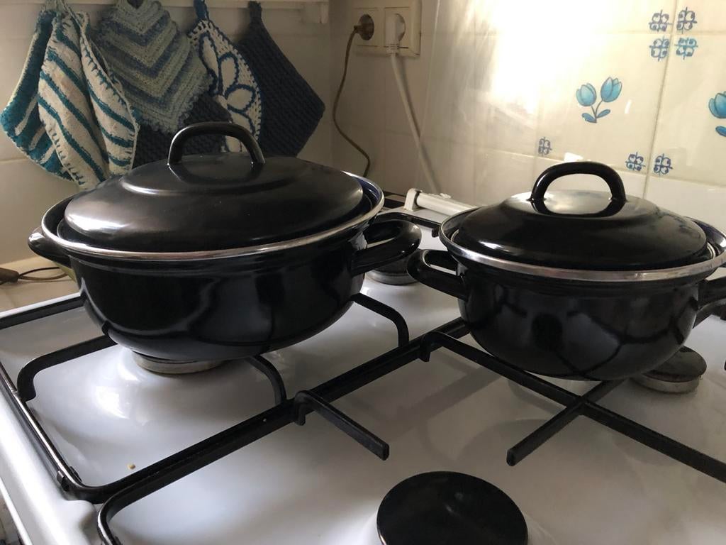 Twee mooie braadpannen, Ophalen of Verzenden, Zo goed als nieuw, Overige materialen, Pot, Bus of Blik