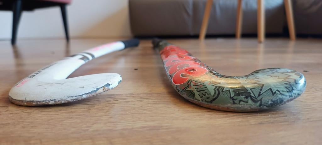 2 Zaalhockeysticks 35 inch - Midbow - Gebruikt, Ophalen, Gebruikt, Stick
