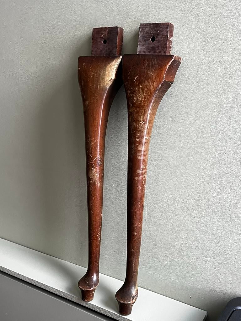 Massief eiken tafelpoten - set van 2, Tafelpoot, Minder dan 50 cm, Gebruikt, 50 tot 100 cm