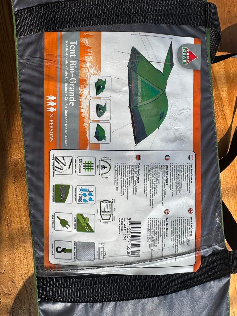 3-Persoons Tent - merk Camp gear nieuw., Ophalen of Verzenden, Zo goed als nieuw, Tot en met 3