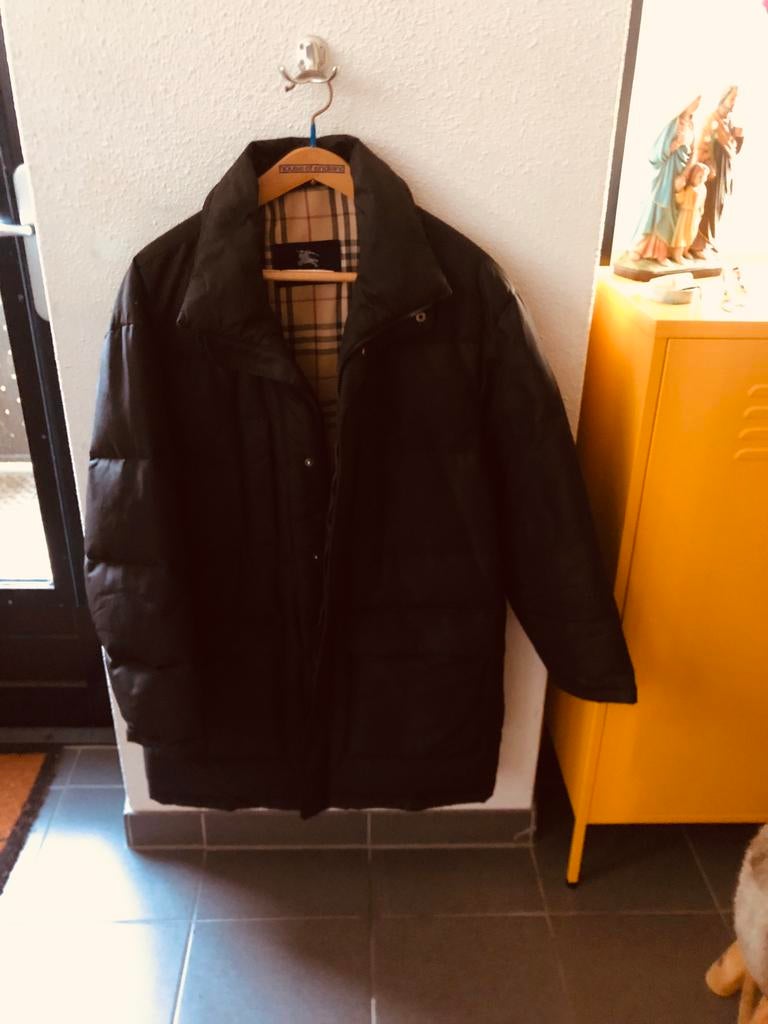 Burberry gewatteerde jas zwart mt 52, Maat 52/54 (L), Zwart, Ophalen of Verzenden, Gedragen