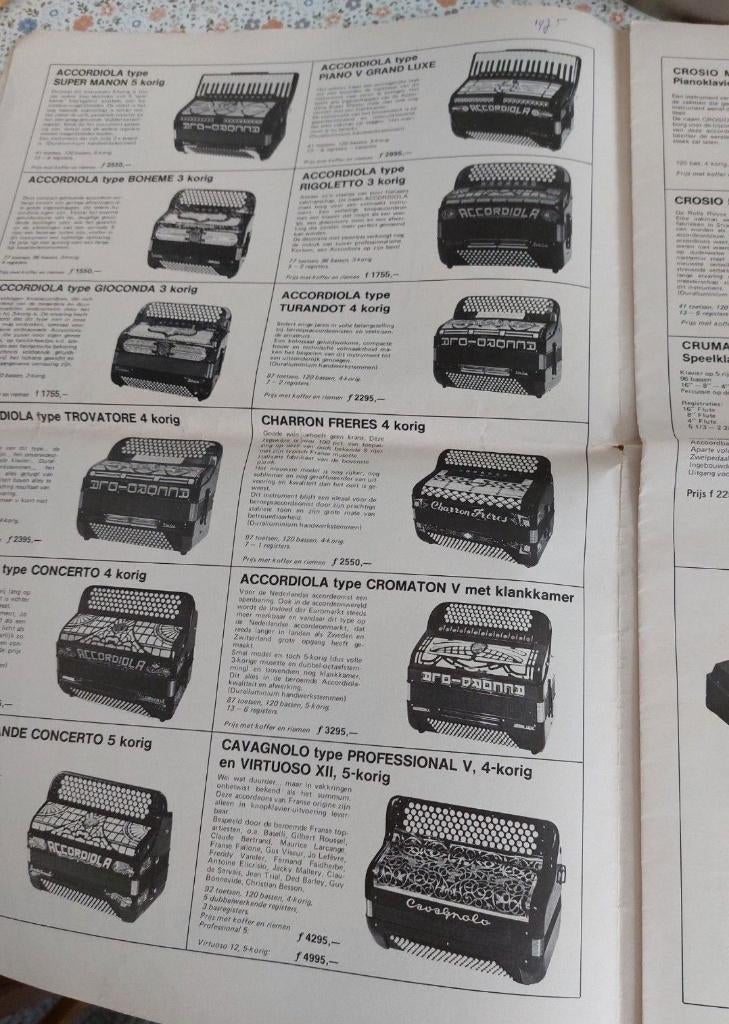 Folders van Accordiola  en Charron Freres accordeons gezocht, Muziek en Instrumenten, Ophalen of Verzenden, Gebruikt, Overige formaten
