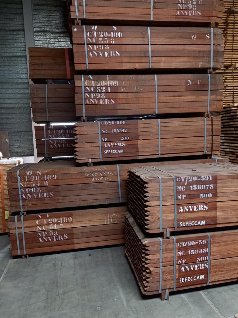 Azobe hardhouten  palen  tuinpalen  planken  tuinhout, Ophalen, Nieuw, 250 cm of meer, Palen