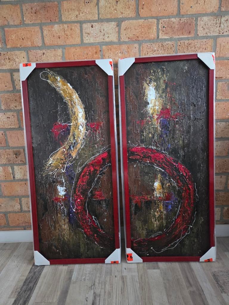 Twan van der Ven - Originele schilderijen - Tweeluik, Antiek en Kunst, Kunst | Schilderijen | Abstract, Ophalen