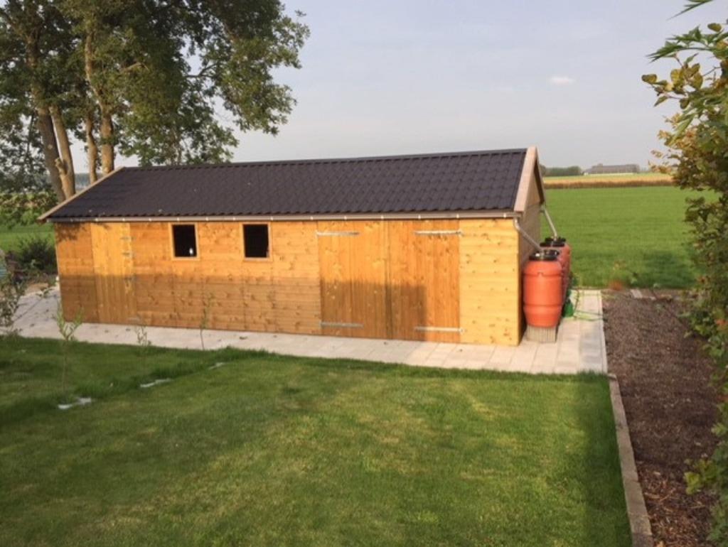 4.00 x 10.00 meter Houten schuur / tuinschuur / garage, Ophalen, 200 tot 400 cm, Schuur, Nieuw