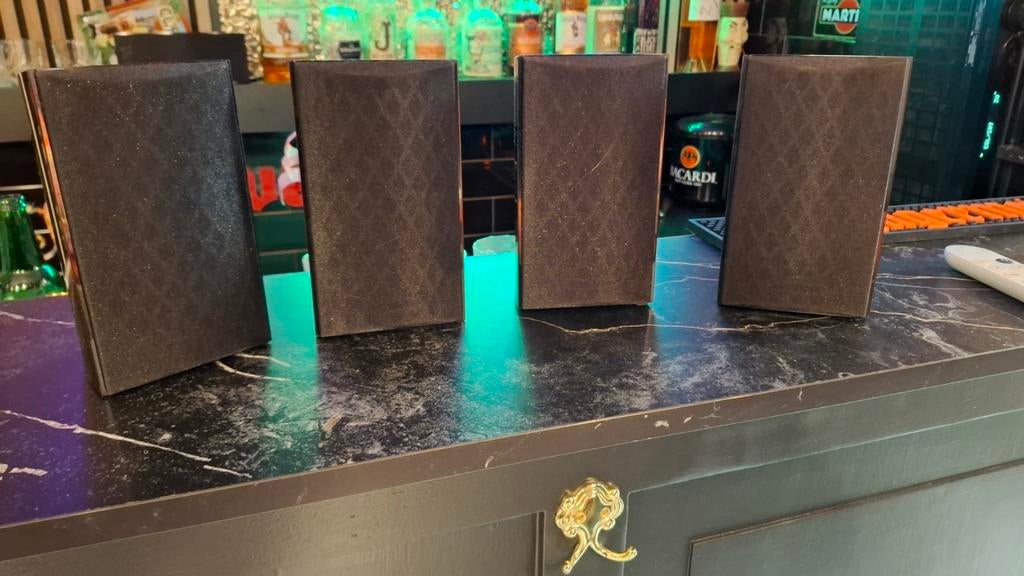 4 Onkyo surround speakers, Ophalen of Verzenden, Gebruikt, Front, Rear of Stereo speakers, Overige merken