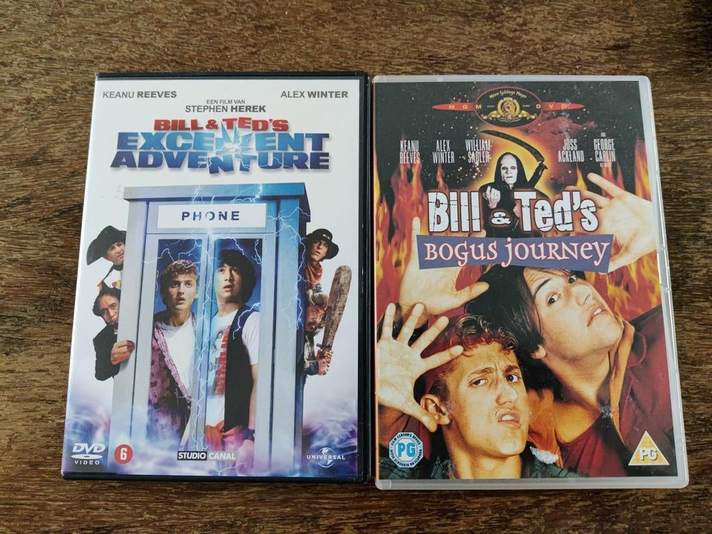 Bill & Ted's Excellent Adventure + Bogus journey 2 dvd's, Ophalen of Verzenden, Zo goed als nieuw, Actiekomedie
