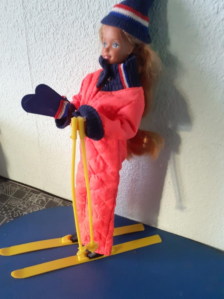 Skipak,muts,want voor Barbie/skies en stokken, Ophalen of Verzenden, Gebruikt, Barbie