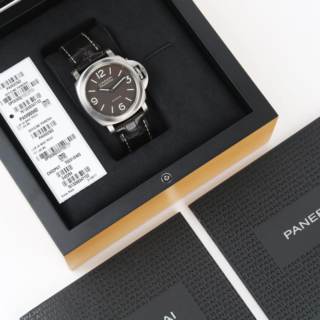 Panerai Luminor 8 Days Titanium 44 (Zeer goed/ 2018), Overige merken, Overige materialen, Leer, Polshorloge