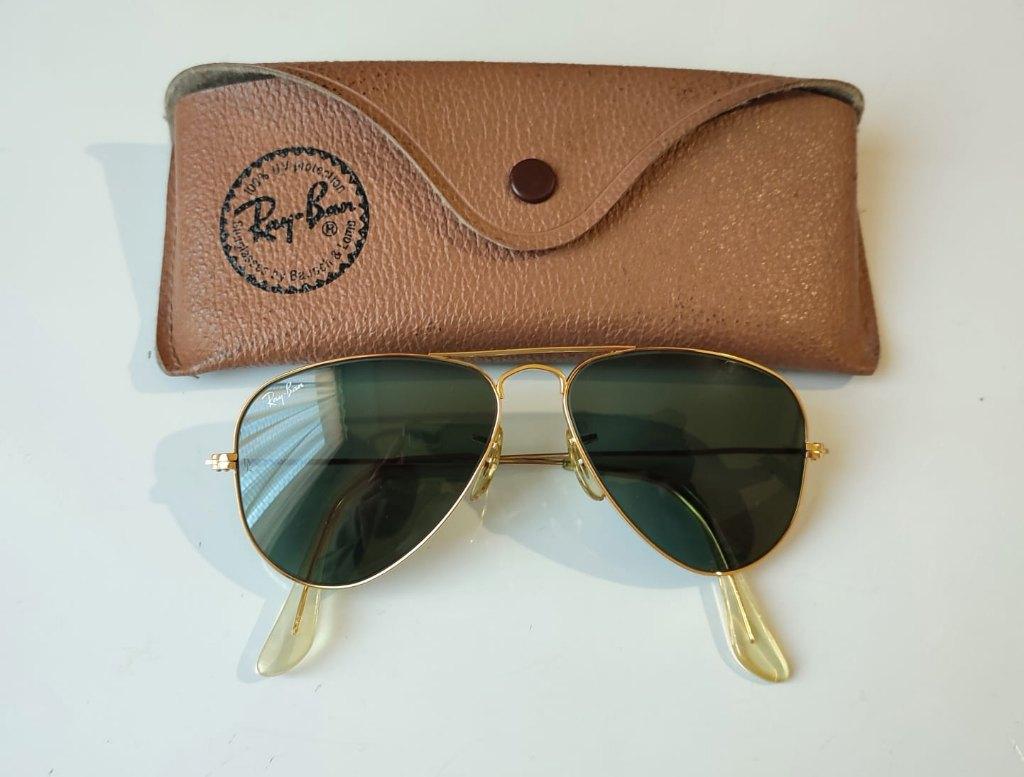 Vintage B&L piloten zonnebril Ray-Ban Aviator 52mm A30, Ray-Ban USA, Gebruikt, Zonnebril, Overige kleuren