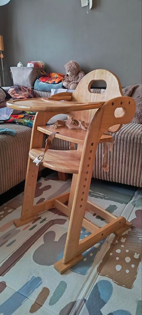Tiamo meegroei kinderstoel hout, Kinderen en Baby's, Kinderstoelen, Ophalen, Gebruikt, Meegroeistoel, Gordel(s)