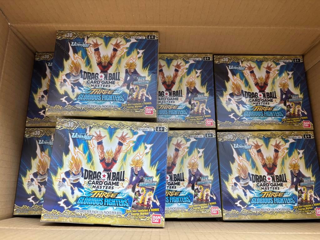 Dragon Ball SCG Three Glorious Fighters B30 Booster Box, Ophalen of Verzenden, Zo goed als nieuw, Boosterbox