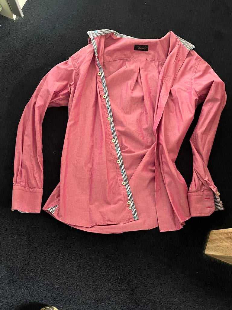 Amper & Sand Heren overhemd roze - Zo goed als nieuw, Verzenden, Zo goed als nieuw, Roze, Overige halswijdtes