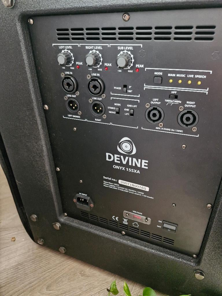 Devine Onyx 15 SXA 2.1 soundsystem, Audio, Tv en Foto, Professionele Audio-, Tv- en Video-apparatuur, Zo goed als nieuw, Audio