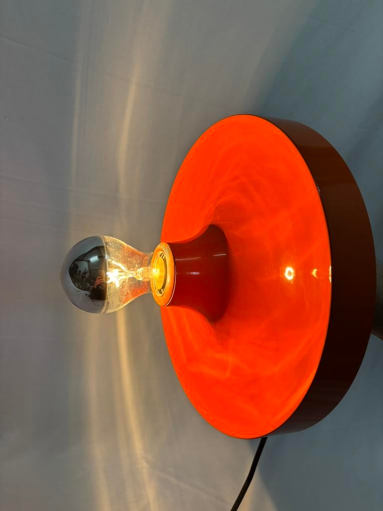 Vintage oranje discus space age wandlamp Honsel Leuchten ‘70, Huis en Inrichting, Ophalen of Verzenden, Gebruikt, Metaal