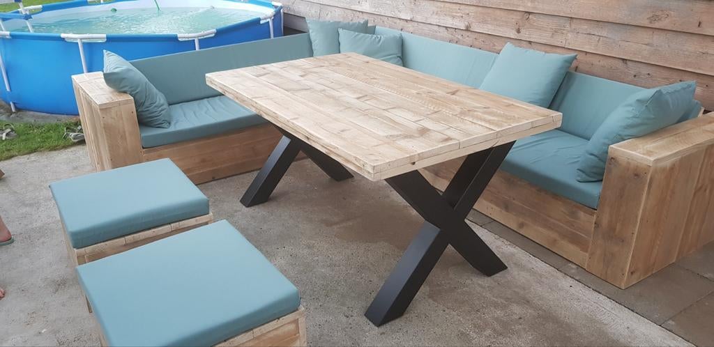 Douglas tuinbank loungebank loungeset hoekbank steigerhout, Tuin en Terras, Ophalen of Verzenden, Nieuw, Hout