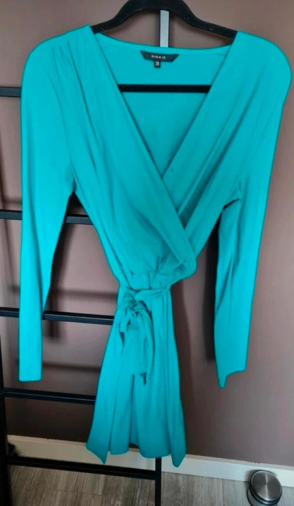 Nikkie jurk turquoise maat 38, Maat 38/40 (M), Blauw, Ophalen of Verzenden, Zo goed als nieuw