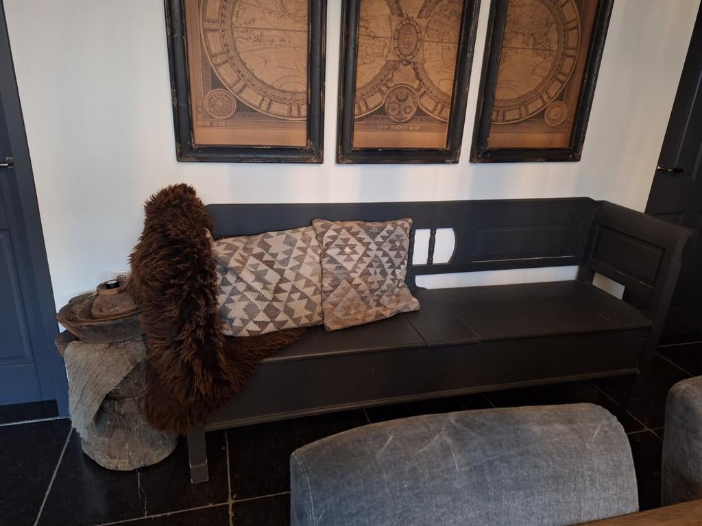 Oude houten klepbank, Ophalen of Verzenden, Minder dan 75 cm, Hout, 150 tot 200 cm