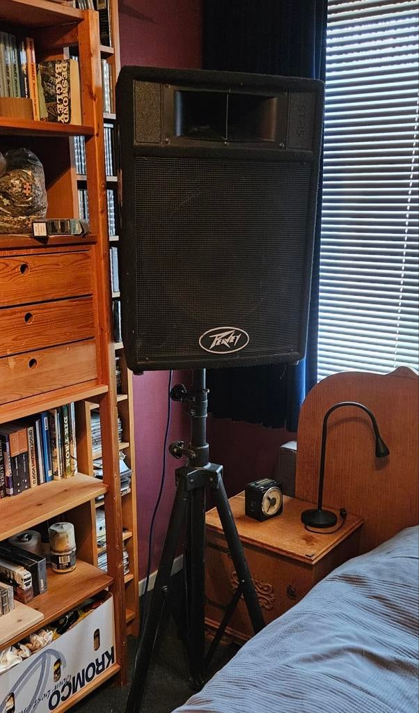 4x Peavey SP-15 PA + Statief + Lem Procon 950 versterker, Gebruikt, Overige typen, 120 watt of meer, Ophalen