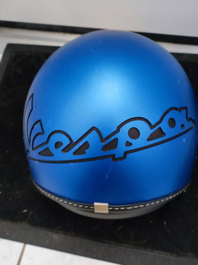 Originele Vespa helm in blauw, Fietsen en Brommers, Ophalen, Gebruikt, Vespa
