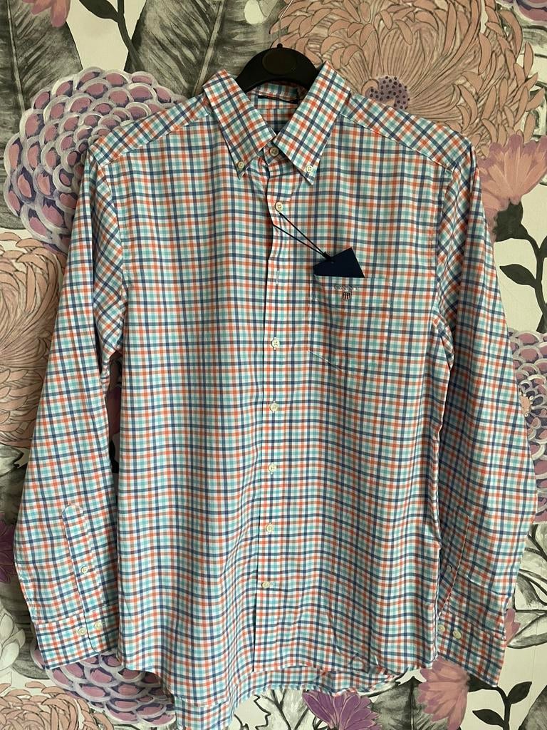 Gant heel mooi net overhemd maat m, Blauw, Ophalen of Verzenden, Zo goed als nieuw, Halswijdte 41/42 (L)