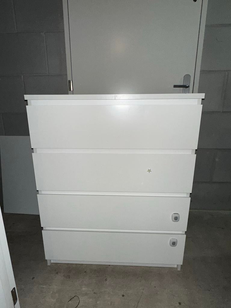 IKEA MALM ladekast wit met 4 lades, Ophalen, Gebruikt, 100 tot 150 cm, 50 tot 100 cm