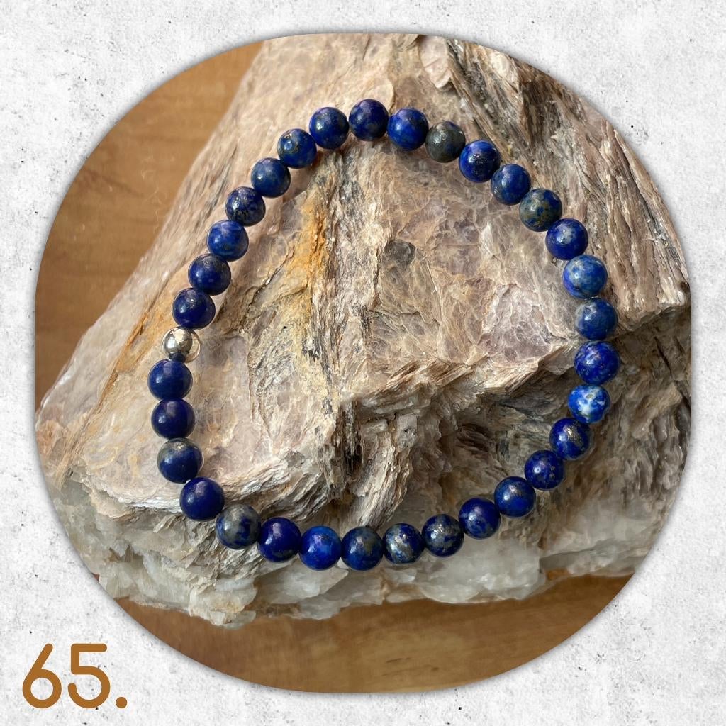 🦋MJB Armband nr: 65 Lapis Lazuli halfedelsteen 19 cm, Overige materialen, Blauw, Nieuw, Ophalen of Verzenden