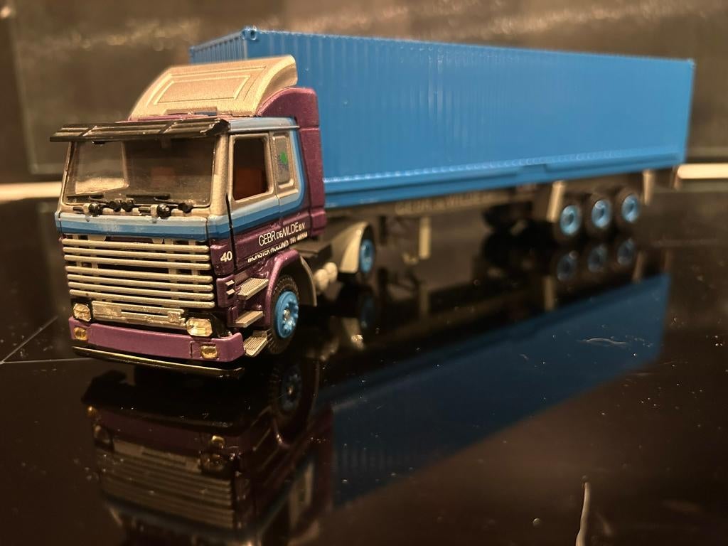 Tekno diverse containerauto's Tekno, Ophalen of Verzenden, Zo goed als nieuw, Bus of Vrachtwagen, Tekno