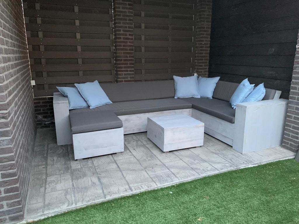 Steigerhout loungeset douglas loungebank hoekbank tuinbank, Tuin en Terras, Ophalen of Verzenden, Nieuw, Hout