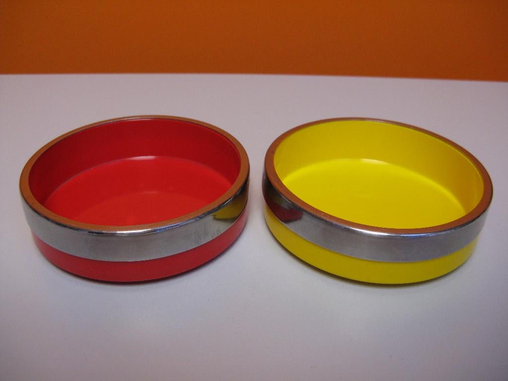 2x Heller rainbow stapel schaaltjes Massimo Vignelli Italy, Ophalen of Verzenden, Gebruikt