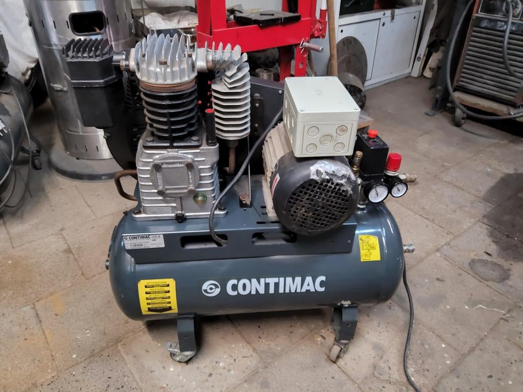 Contimac compressor - Werkt perfect!, Ophalen, 10 bar of meer, Zo goed als nieuw, 25 tot 100 liter